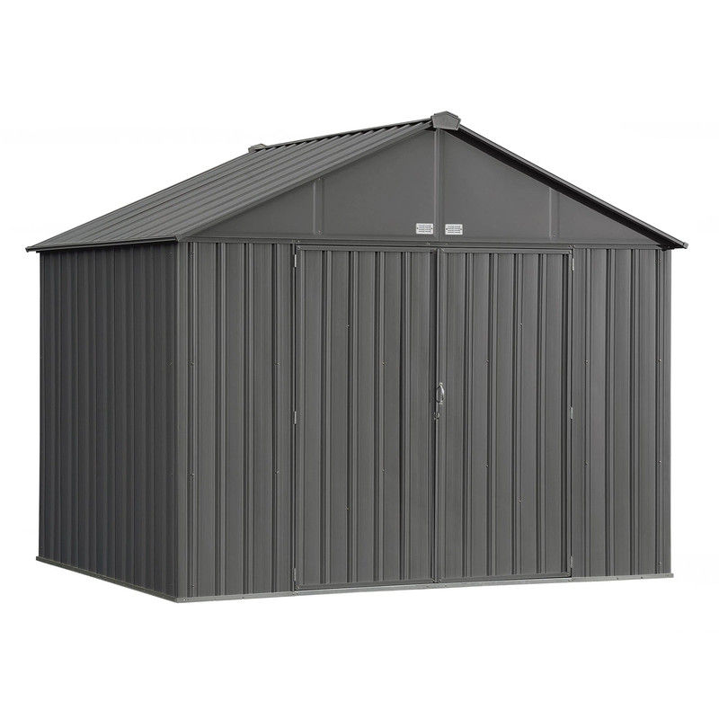 EZEE Shed, 10x8, Extra High Gable, 72 in walls, Charcoal Gray